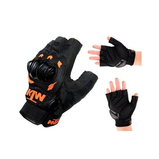 KTM Gloves Bike Riding Half Finger Black - 1 Pair
