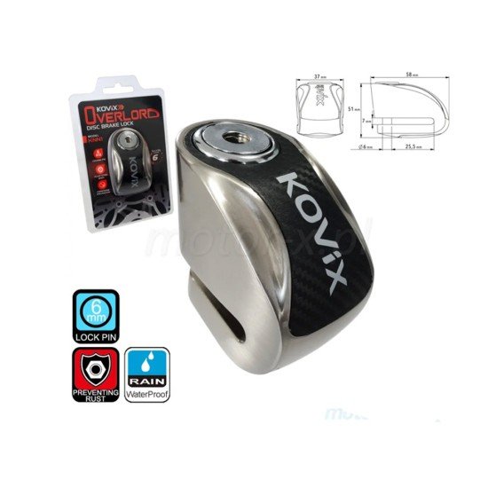 Kovix Overload KNN1 6mm Disc Lock For Motorcycle And Scooter Anti-Corrosion Push Down Lock