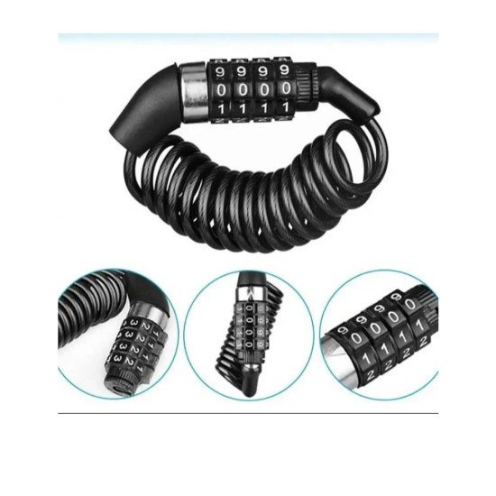 Universal Helmet Lock 4-Digit Combination Anti-Theft Cable Password Lock