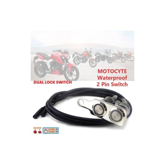 Motorcycle 2 Pin 12V Waterproof Metal (Aluminum Alloy) Handlebar Switch 