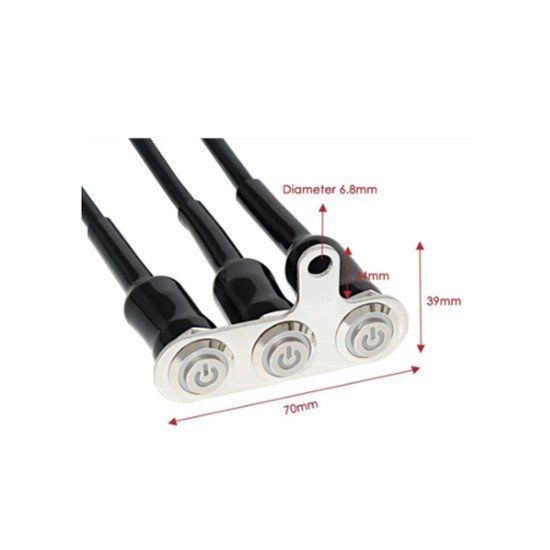 Motorcycle 3 Pin 12V Waterproof Metal (Aluminum Alloy) Handlebar Switch 