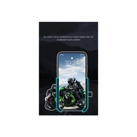 Universal Metal Mobile Holder Phone Mount With Mirror USB Charger Enabled Mobile Phone Holder For Motorcycle And Bicycle