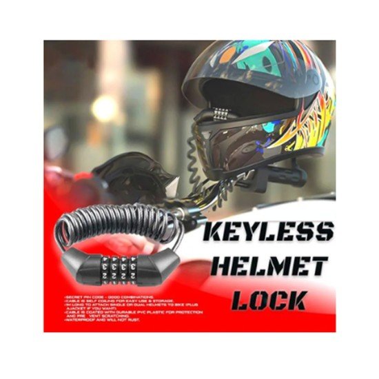 Universal Helmet Lock 4-Digit Combination Anti-Theft Cable Password Lock
