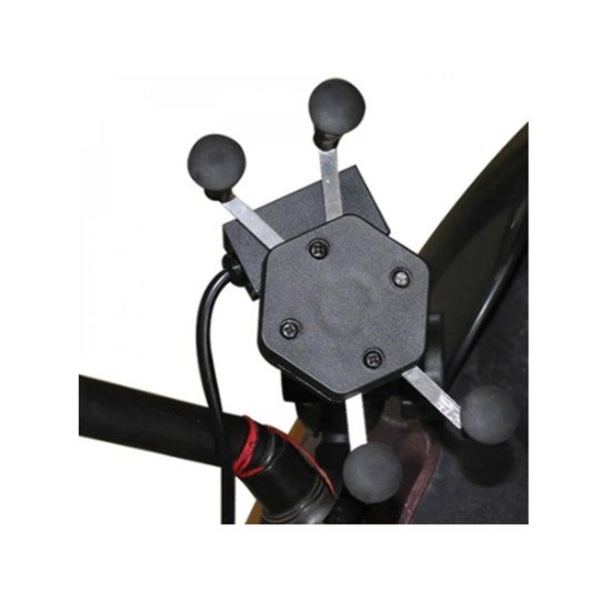 Universal Mobile Phone Holder With USB Charger For Motorcycle Spin Lock Protection