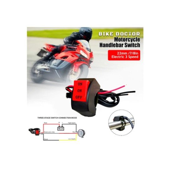 Universal Motorcycle Switch ON ON OFF Connector Push Button Switch Handlebar Headlight Fog Spot Light Controller Switch
