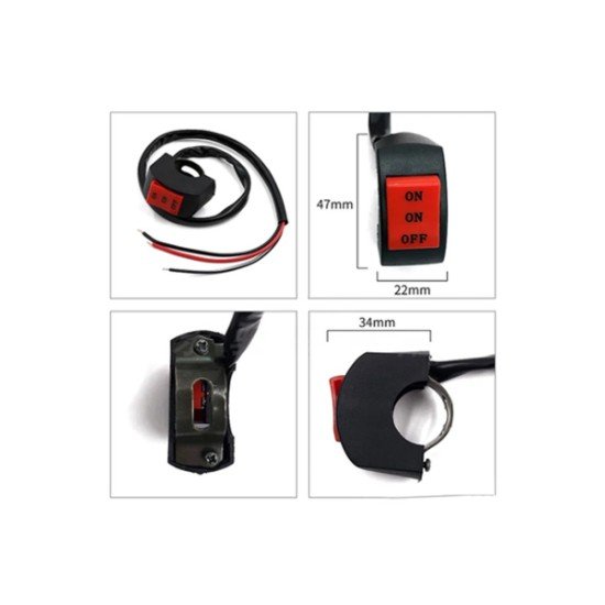 Universal Motorcycle Switch ON ON OFF Connector Push Button Switch Handlebar Headlight Fog Spot Light Controller Switch