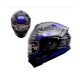 Yohe 977 Black Blue Glossy Full Face Helmet