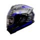 Yohe 977 Black Blue Glossy Full Face Helmet