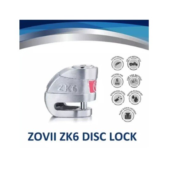 ZOVII ZK6 Disc Lock Anti-Theft Stainless Steel Lock With 6mm Lock Pin