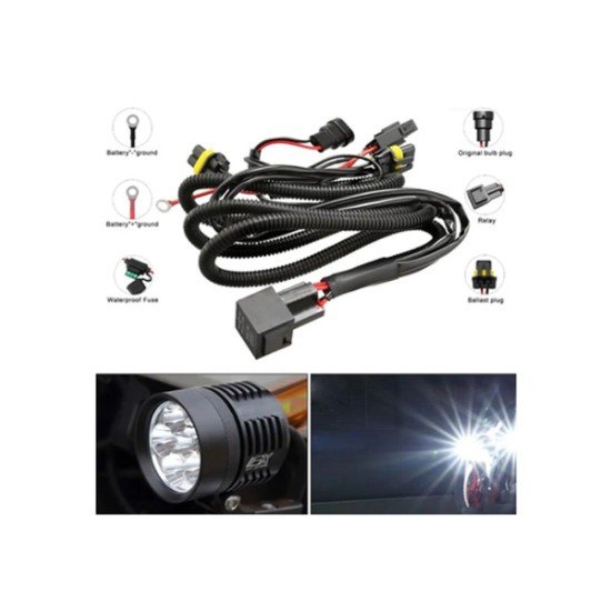 Relay For Fog Light And Horn For Motorcycle LED Switch Harness Spotlights Wire Cable Relay Kit