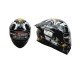 Yohe 978-2-71 Black Grey Glossy Full Face Helmet